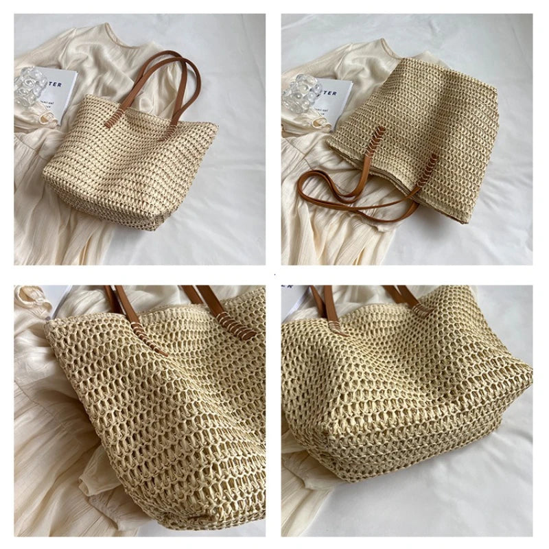 Women's woven Straw Tote Bag