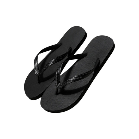 Men's Classic Lightweight Jet Black Flip-Flops – Essential Summer Beach Sandals