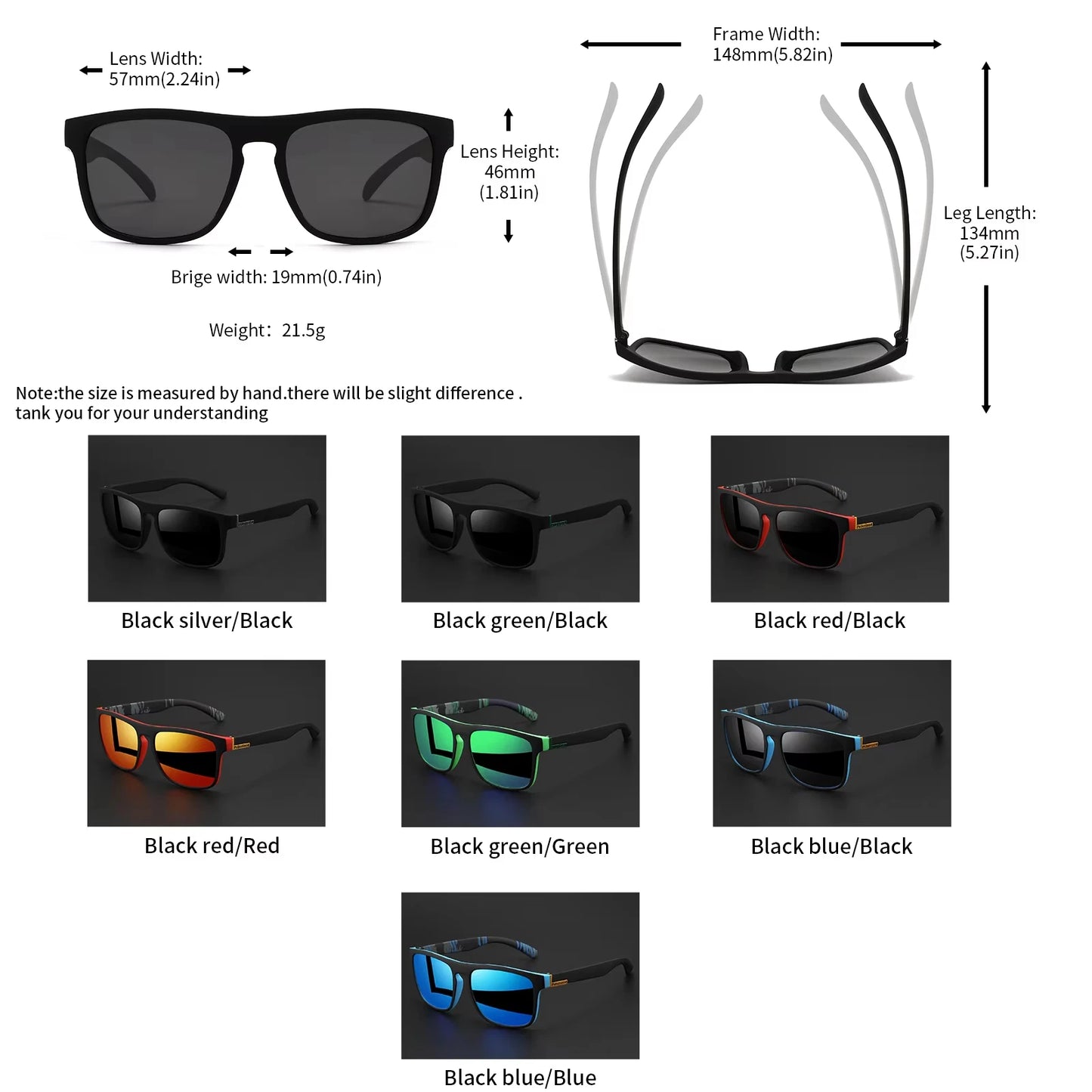 Apex Square Polarized Sports Sunglasses Classic & Professional