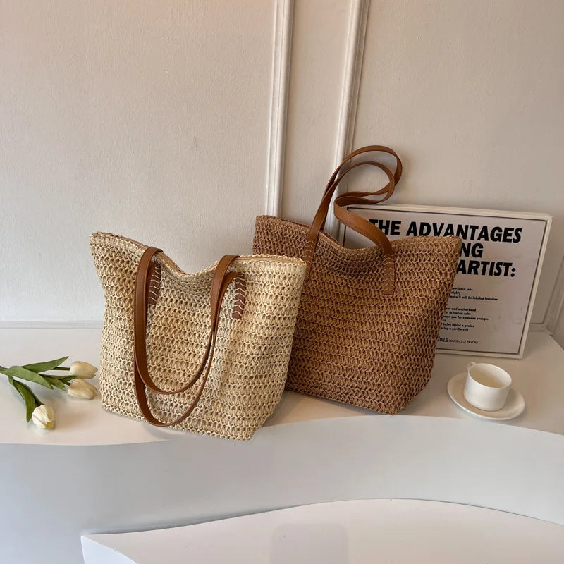 Women's woven Straw Tote Bag